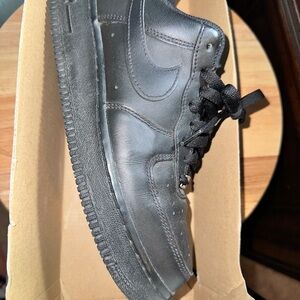 Nike Air Force 1 Men's All-Black Leather Sneakers